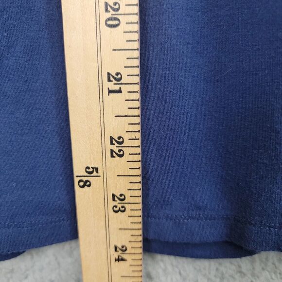 Style & Co Top Blouse Womens M Blue Embellished Neck Interlaced Wood Rings - Picture 7 of 13